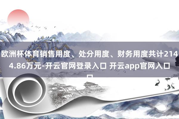 欧洲杯体育销售用度、处分用度、财务用度共计2144.86万元-开云官网登录入口 开云app官网入口