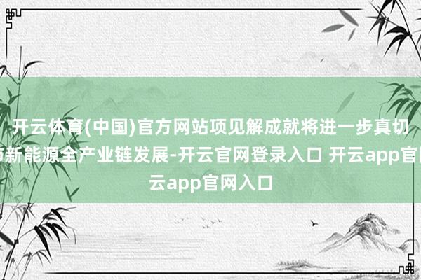 开云体育(中国)官方网站项见解成就将进一步真切济宁市新能源全产业链发展-开云官网登录入口 开云app官网入口