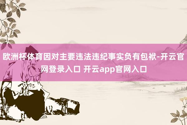 欧洲杯体育因对主要违法违纪事实负有包袱-开云官网登录入口 开云app官网入口